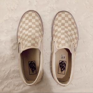 Neutral tone Checkered Vans